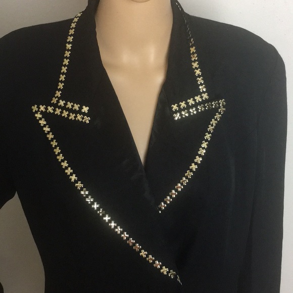 Vintage jacket with gold tone X studs 8 - Picture 6 of 8